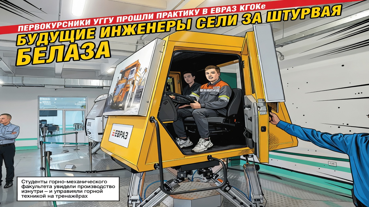 Первокурсники УГГУ прошли практику в ЕВРАЗ КГОКе. Будущие инженеры сели за штурвал БелАЗа